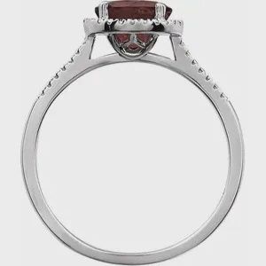 Sterling Silver Natural Mozambique Garnet &amp; .01 CTW Natural Diamond Ring, Size: 6