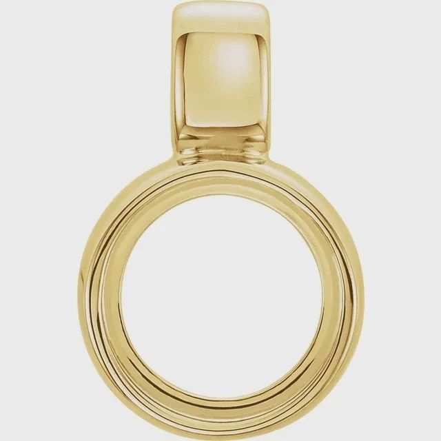 14K Yellow 4 mm Round Bezel-Set Pendant Mounting, Metal type: 14K Yellow, Stone Size: 4 Mm Round