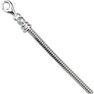 Sterling Silver 3mm Snake 18&quot; Chain, Metal type: Sterling Silver