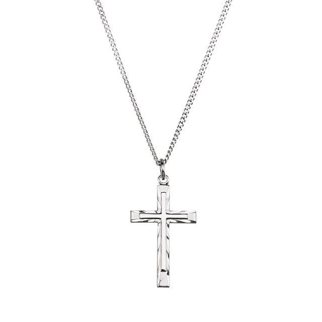 Sterling Silver Cross Pendant With Chain, Metal type: Sterling Silver