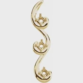 14K Yellow 3-Stone Family Pendant - Ruby Emerald and Sapphire, Metal type: 14K White