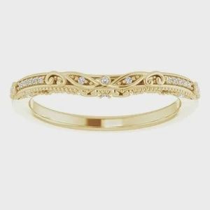 14K Yellow .05 CTW Natural Diamond Band (Matching band for item W123719-S, Metal type: 14K Yellow, Size: 6