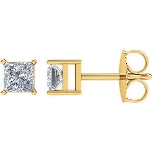 14K Yellow 1/4 CTW Diamond Earrings, Metal type: Sterling Silver