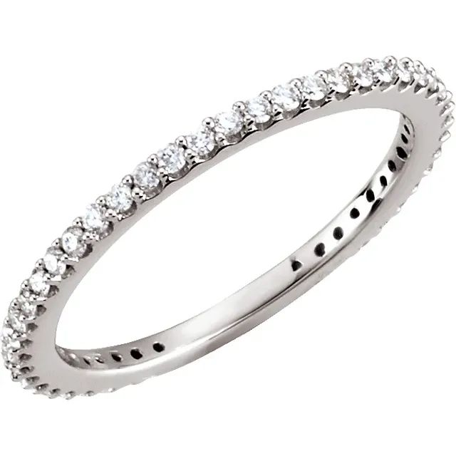 14K Yellow 1/3 CTW Natural Diamond Band, Metal type: 14K White, Size: 7