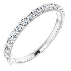 18K White Band, Metal type: Sterling Silver, Size: 6