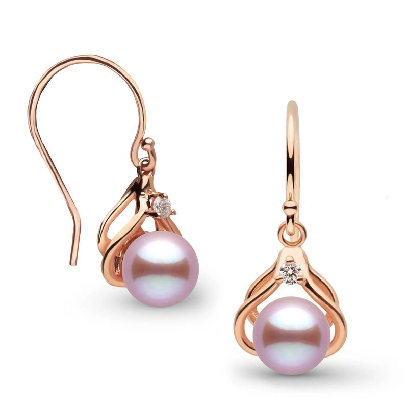 Lavender Freshadama Pearl and Diamond Earrings