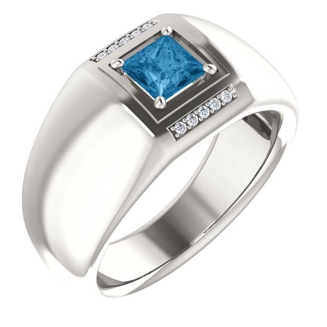 Continuum Sterling Silver 5mm Square Mens Ring, Metal type: Sterling Silver, Size: Size 5
