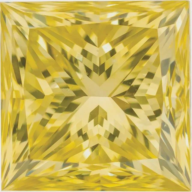 33ct SI Yellow Square Princess-Cut Diamond