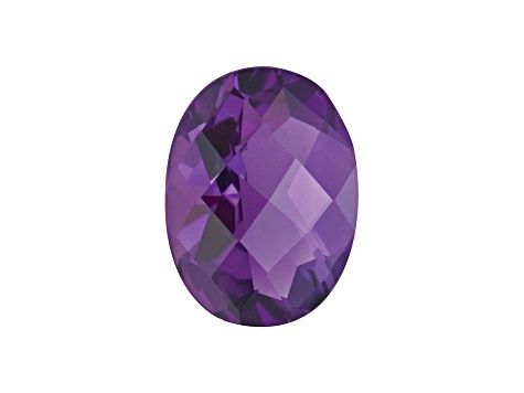 Amethyst 8x6mm Oval Checkerboard Cut 1.2ct Heated Origin Brazil