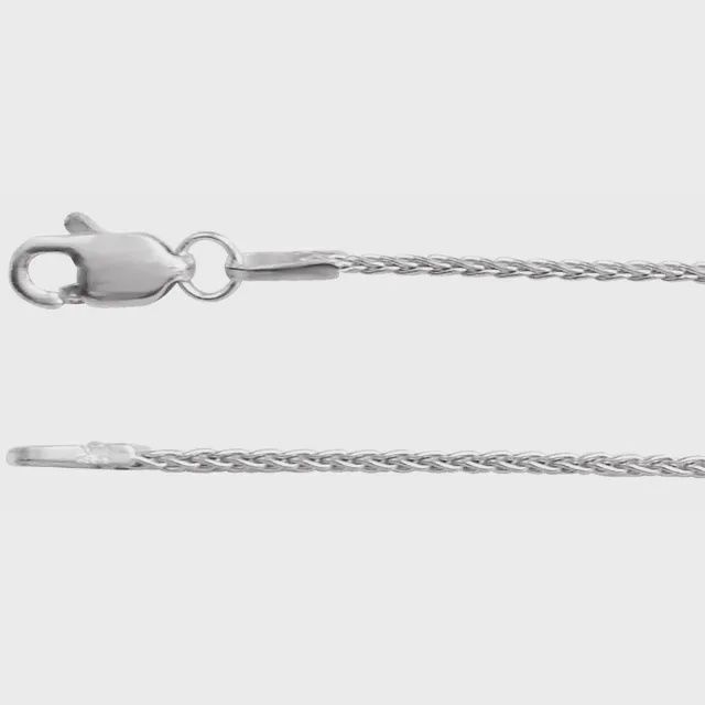 14K White 1 mm Wheat 20&quot; Chain