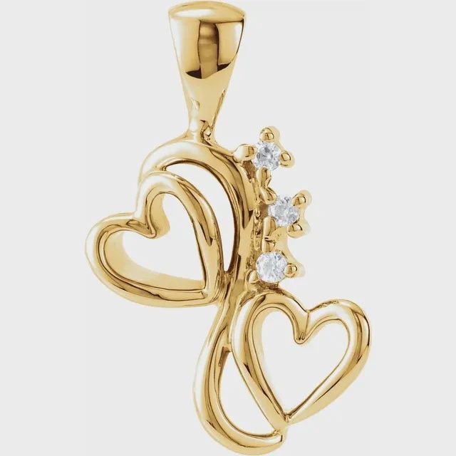 10K Yellow 1.3 mm Round diamond Heart Pendant, Appraisal: 70.00