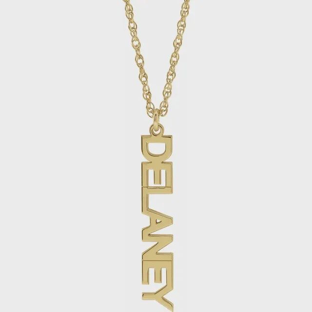 14K Yellow Script Nameplate 16-18&quot; Necklace, Care Plan: 3 Yr Gold Plan Yearly, Metal type: 14K Yellow