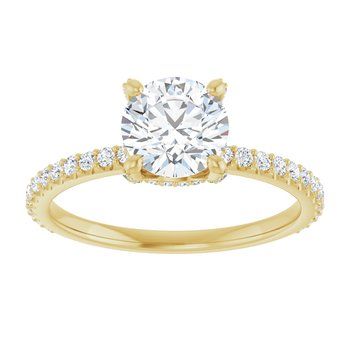 14K Yellow 6.5 mm Round Engagement Ring, Metal type: 14K Yellow, Size: 6
