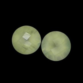 3.86ct Natural Yellow Green Prehnite Gems, Round, Transparent/Translucent