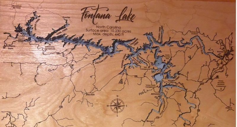 Lake Fontana Bathymetric Map Lake Fontana Bathymetric Map