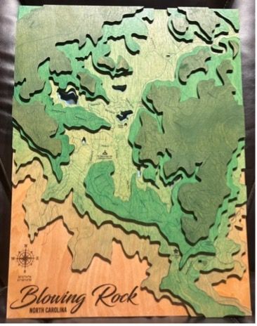 Topographical Wood Map of Blowing Rock, NC Topographical Wood Map of Blowing Rock, NC