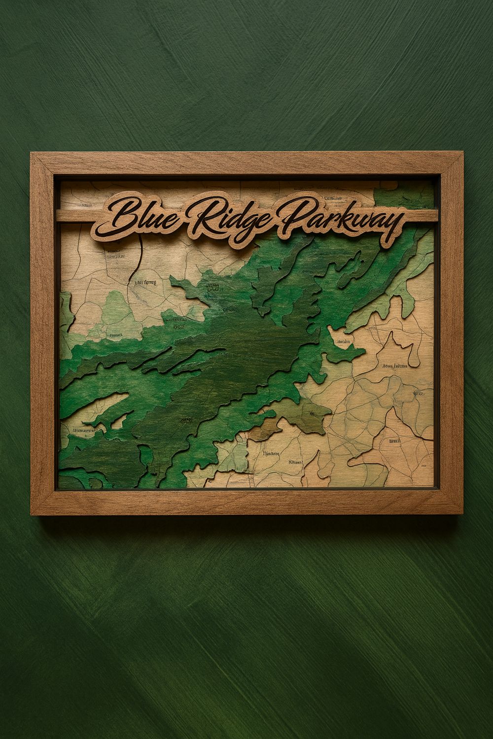 Blue Ridge Parkway Topographical Wood Map Blue Ridge Parkway Topographical Wood Map