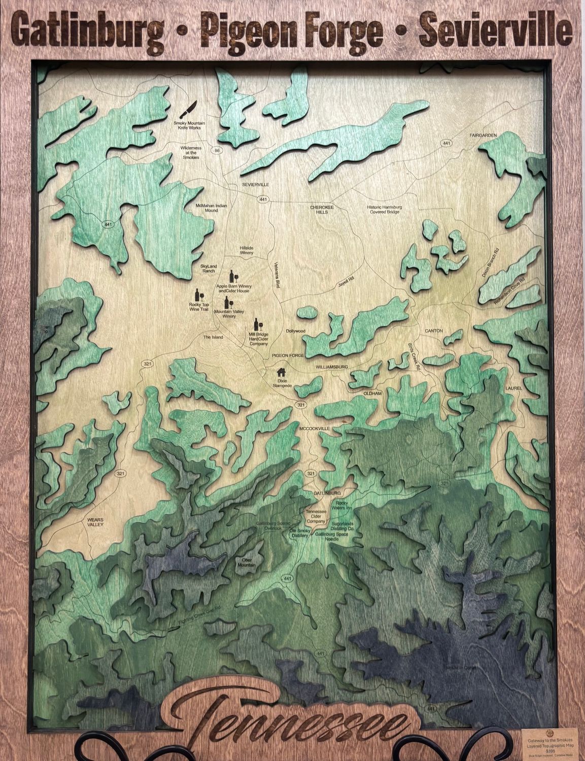 Gateway to the Smokies Topographical Map: 23x30 Gateway to the Smokies Topographical Map: 23x30