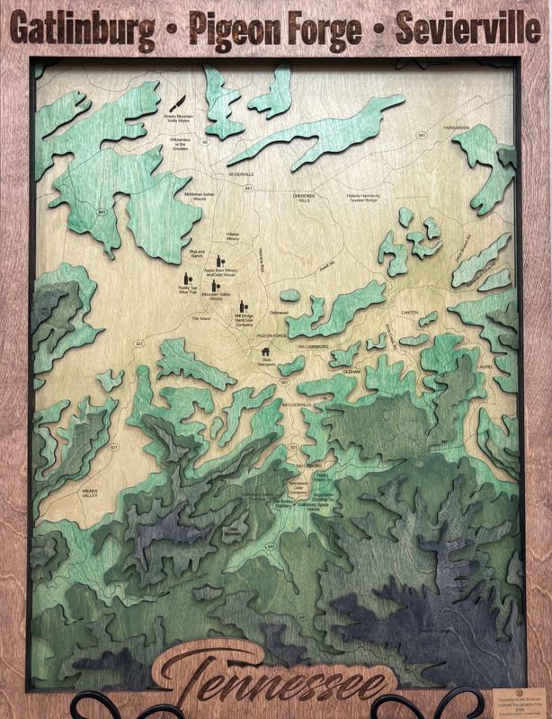 Gateway to the Smokies Topographical Map: 23x30 Gateway to the Smokies Topographical Map: 23x30