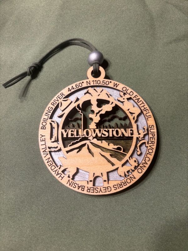Yellowstone National Park Wood Ornament