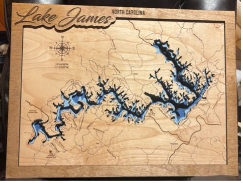 Layered Bathymetric Map of Lake James, NC