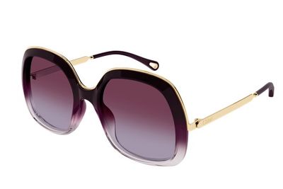 Occhiale da sole Chloè burgundi e oro