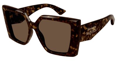 Occhiali da sole donna Alexander McQueen havana - FW24 squadrati