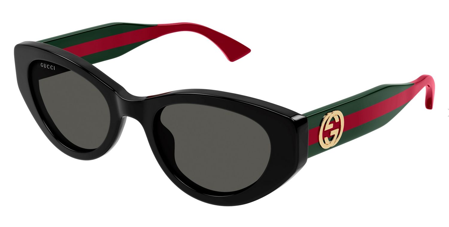 Occhiali da sole Gucci asta verde e rossa