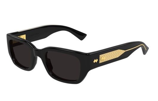 Occhiale da sole unisex Bottega Veneta nero e oro - Linea Intrecciato