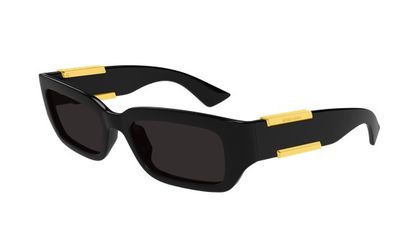 Occhiale da sole unisex Bottega Veneta nero e oro - Linea Ribbon rettangolare Occhiale da sole unisex Bottega Veneta nero e oro - Linea Ribbon rettangolare