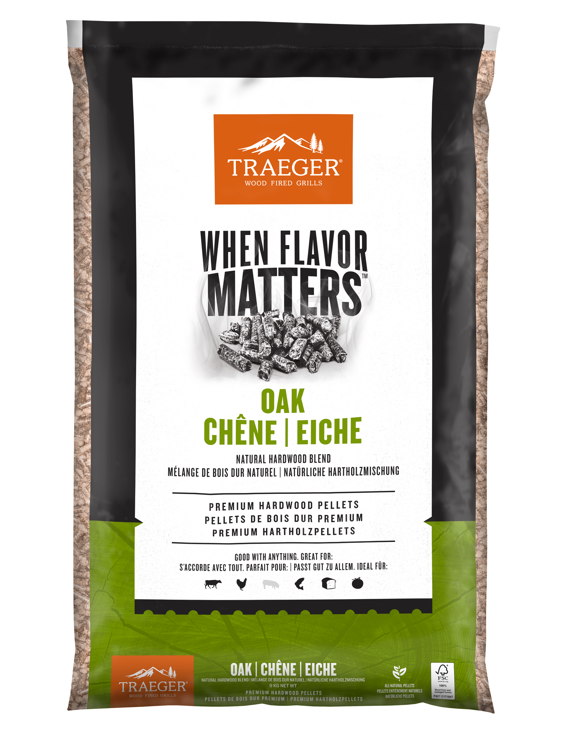 OAK PELLET EU, 9KG BAG, FSC