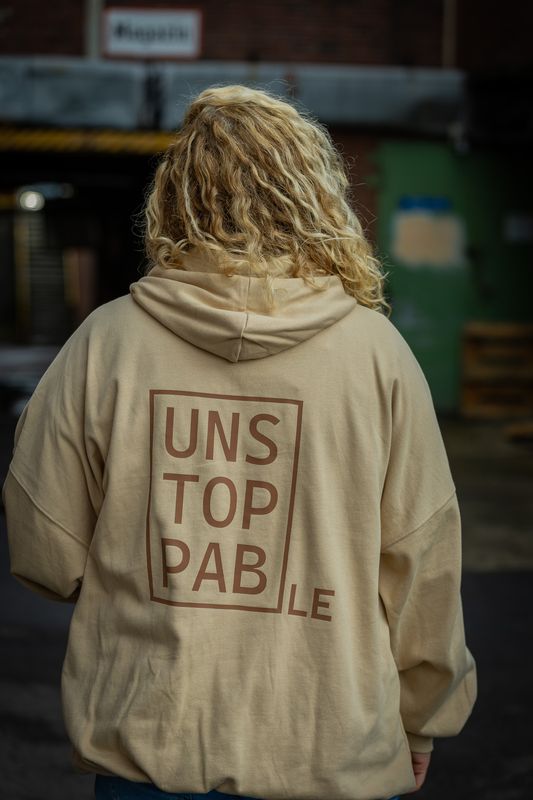 Hoodie Sand Oversized &quot;Unstoppable&quot;