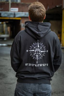 Hoodie schwarz &quot;Kompass&quot;