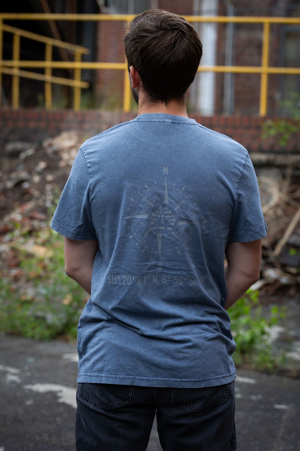 T-Shirt Vintage Blau &quot;Kompass&quot;