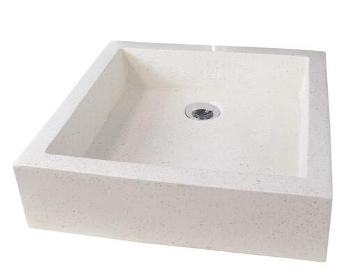 CAA Vasque timbre à poser carré 40cm en terrazo pierre CAA Vasque timbre à poser carré 40cm en terrazo pierre