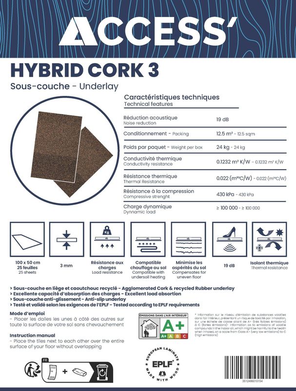 Alsaflooring  Sous couche liège / HYBRID CORK
