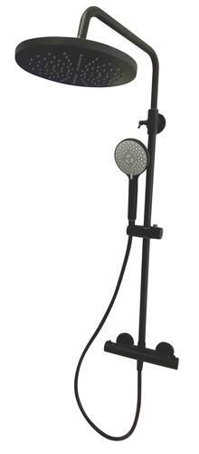 Rolf Colonne de douche thermostatique télescopique noir mat Fact'Ory