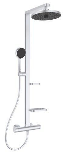Colonne de douche thermostatique Alu + argent brossé - Colonne de douche thermostatique Alu + argent brossé -
