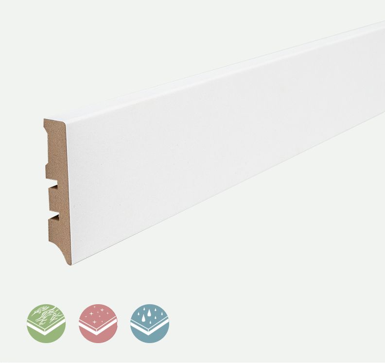 Alsaflooring Plinthe blanche à peindre  F58  MDF Hydrofuge. (  La plinthe 11,82€  TTC)