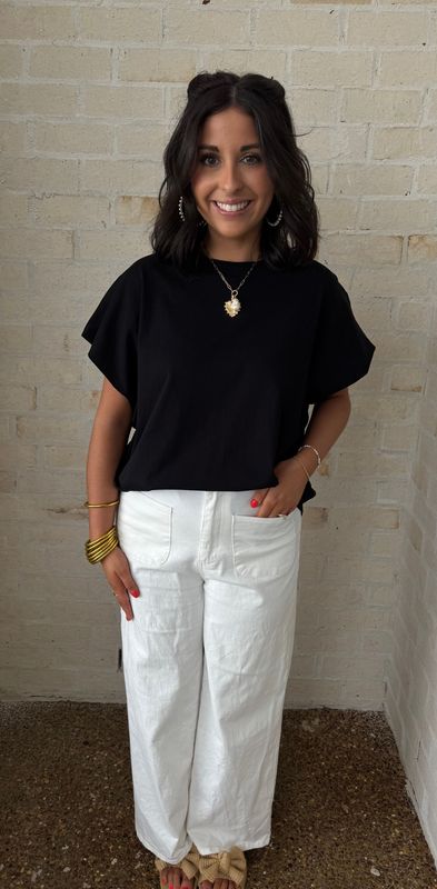 Black Solid Tunic Top