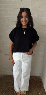Black Solid Tunic Top