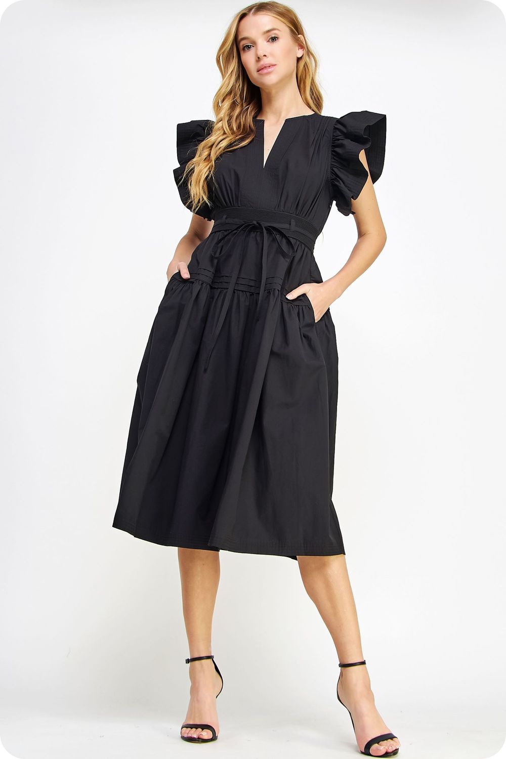 Daphne Black Peplum Dress