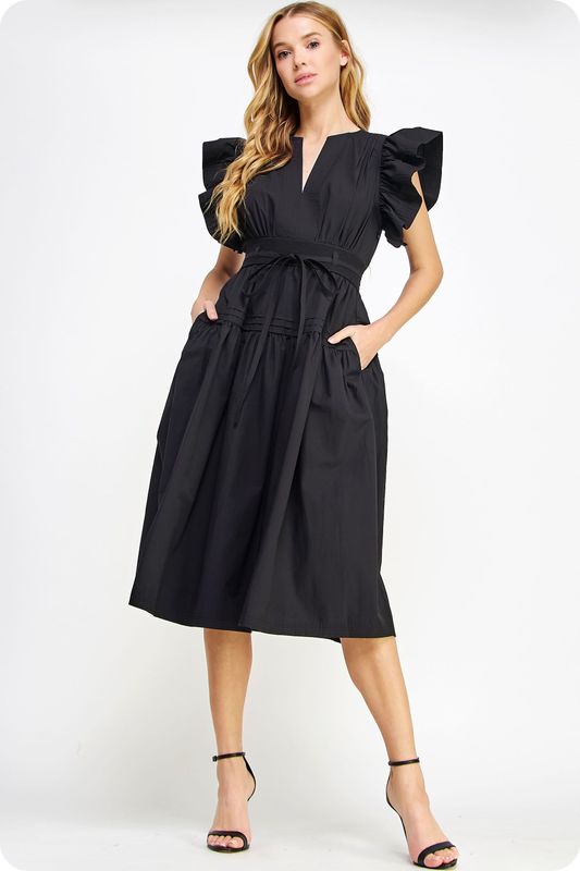 Daphne Black Peplum Dress
