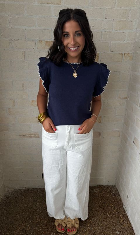 Embroidered Sweater Top