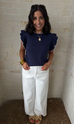 Embroidered Sweater Top