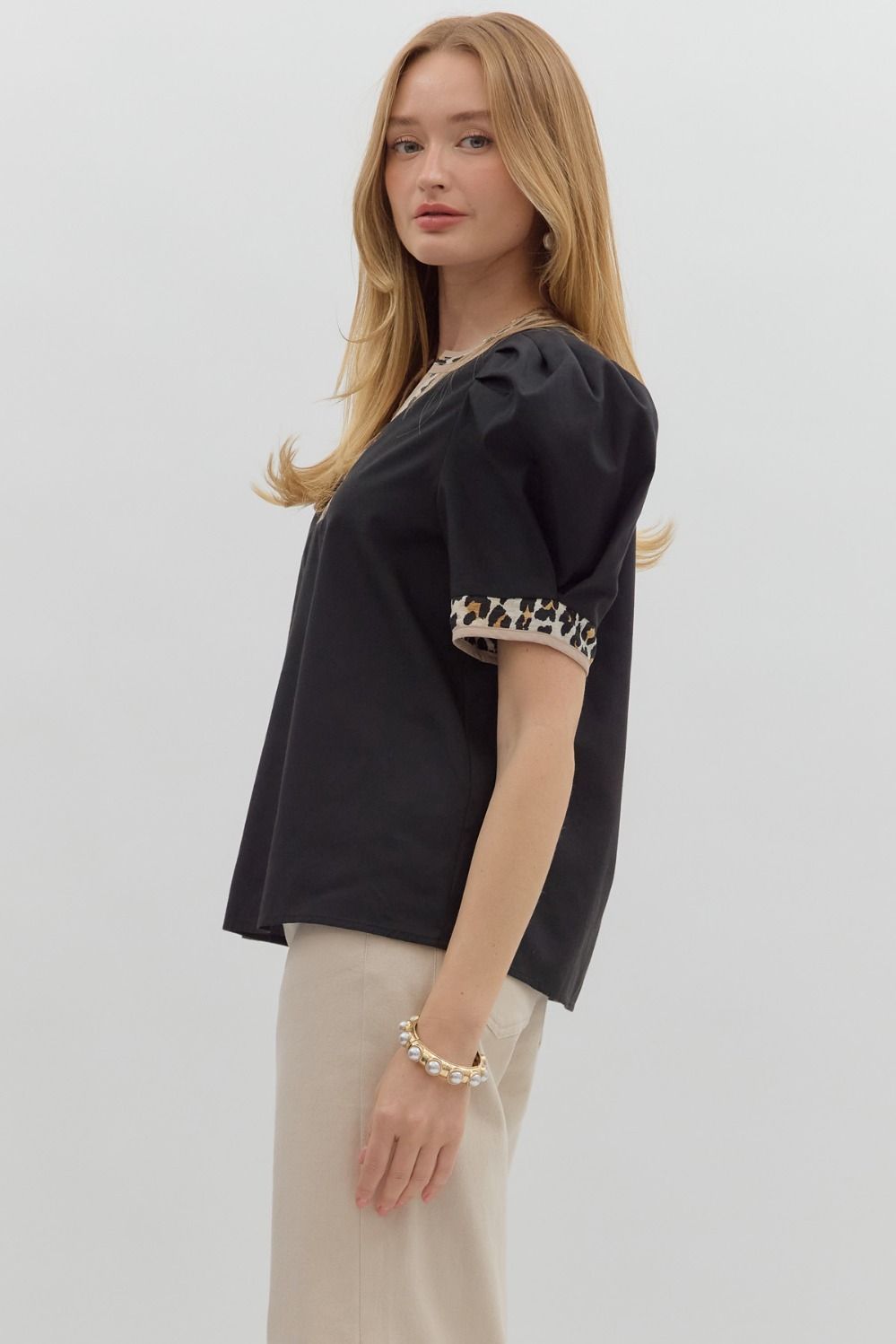 Entro Black With Leopard Print Top