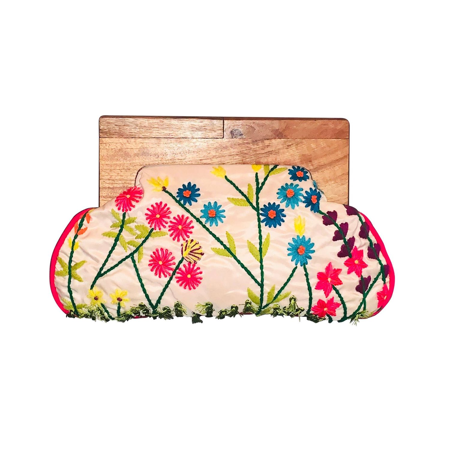 Floral Embroidered Garden Durable Clutch Bag for Women