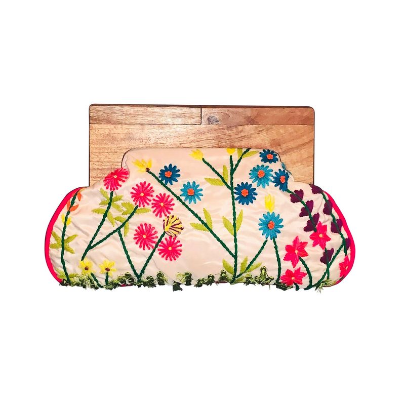 Floral Embroidered Garden Durable Clutch Bag for Women