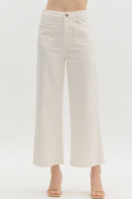 Entro White Wide Leg Pants