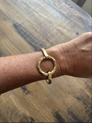 Gold Circle Bangle Bracelet